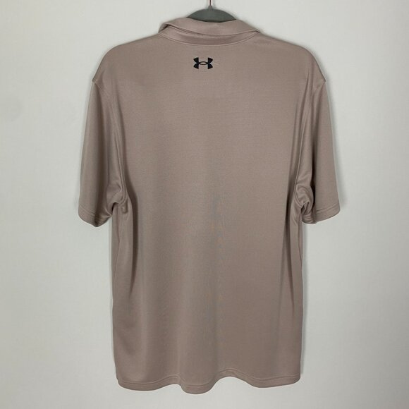 Under Armour Tan Tech Polo Mens Large Loose Short Sleeves - Picture 2 of 6